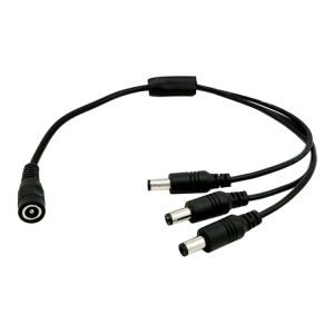 Auxiliary audio splitter cable for smartphones and audio devices, black color, 3-pole female to dual male connectors, compatible with headphone and microphone use for enhanced audio experience.