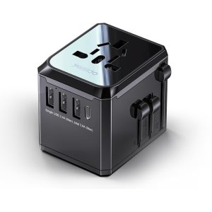 Yesido MC-10 Multi-function Travel Adapter with 3 USB + Type-C Ports