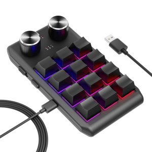 Customizable 12KV2 MOLD Mini Mechanical Keyboard with 12 Keys & 2 Knobs