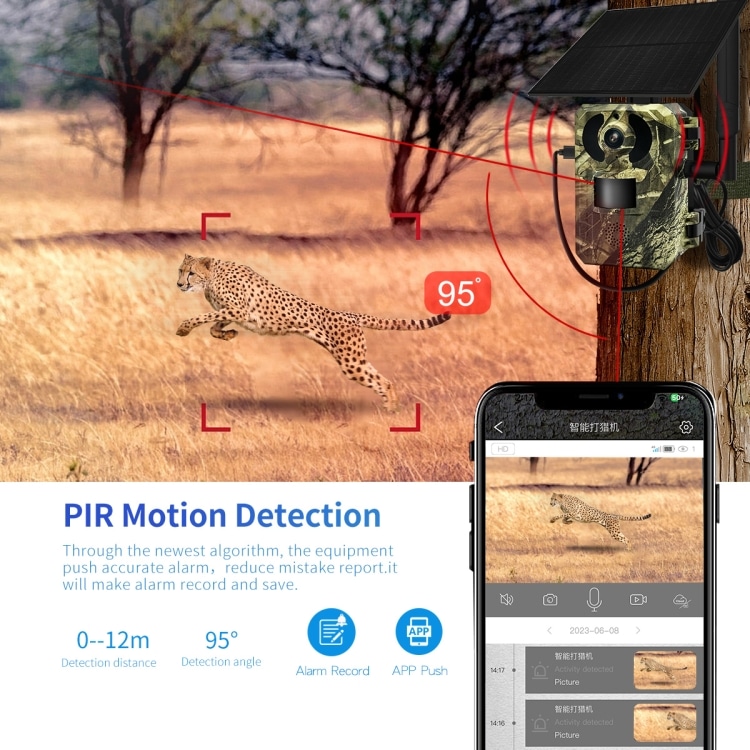 ESCAM QF380 4MP Solar PIR Smart Hunting Camera - Wildlife Monitoring alert 5 Escam Qf380 4Mp Solar Pir Smart Hunting Camera - Wildlife Monitoring Alert - Image 5