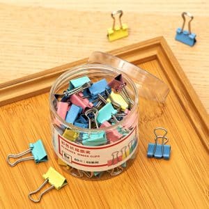 Colorful Dovetail Clip Binder Clips, 60pcs/Box, Deli 8556ES, Metal Iron, Bill Clip