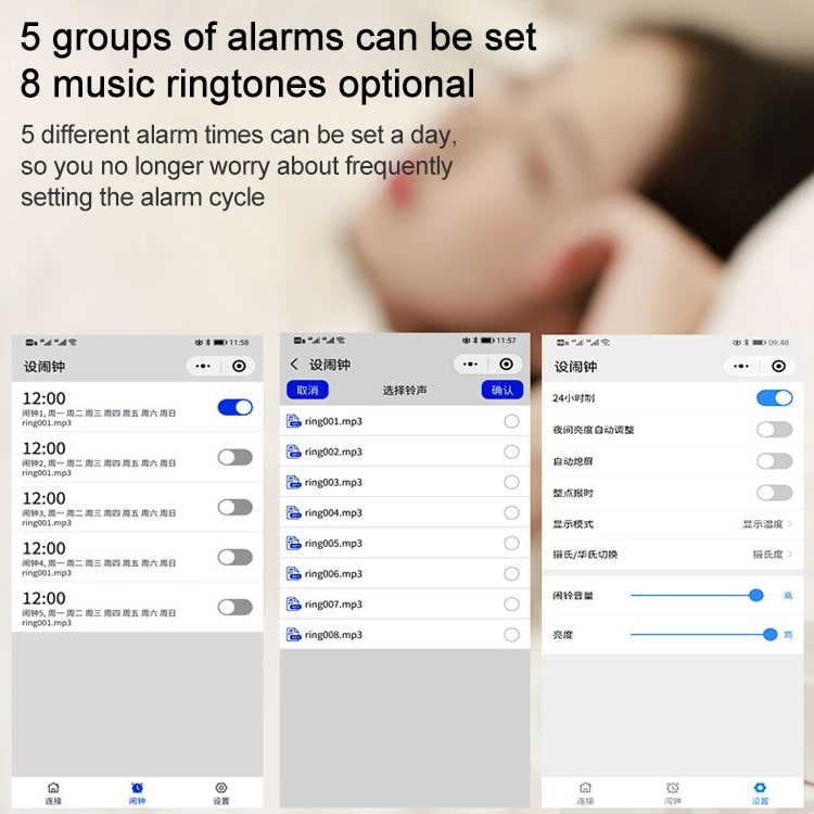 Smart LED Display Alarm Clock with App Control - Wake Up in Style! 9 Smart Led Display Alarm Clock With App Control - Wake Up In Style! - Image 9