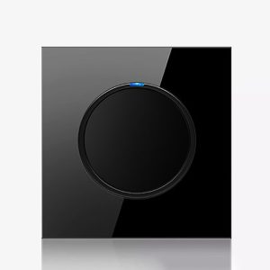 86mm Black Round LED Tempered Glass Switch Panel - Modern & Stylish