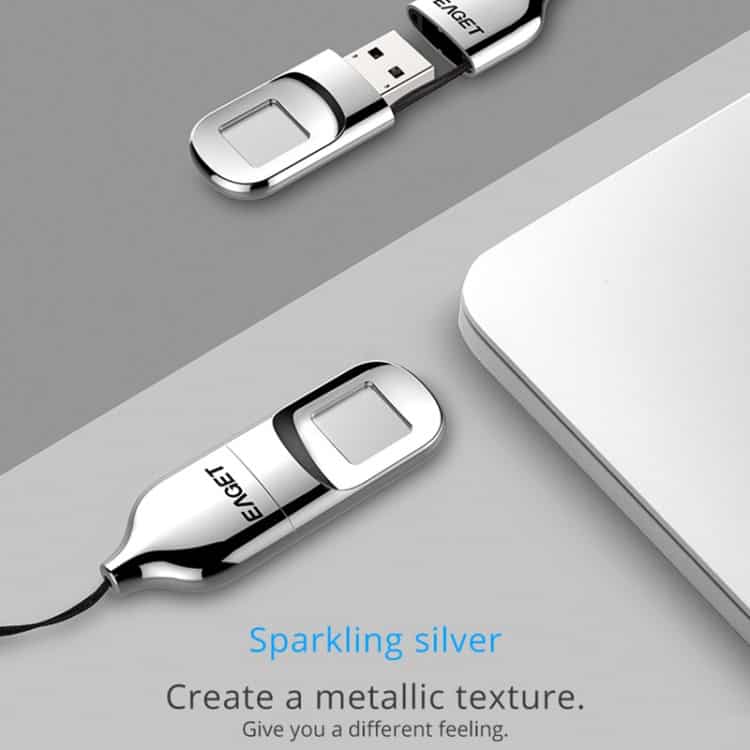 Secure Data Transfer: USB 2.0 Flash Drive with Fingerprint ID Protection 11 Usb Flash Drive With Metallic Silver Finish Showcasing Sleek Design For Data Storage And Transfer - Best For Tech Accessories And Electronic Devices.