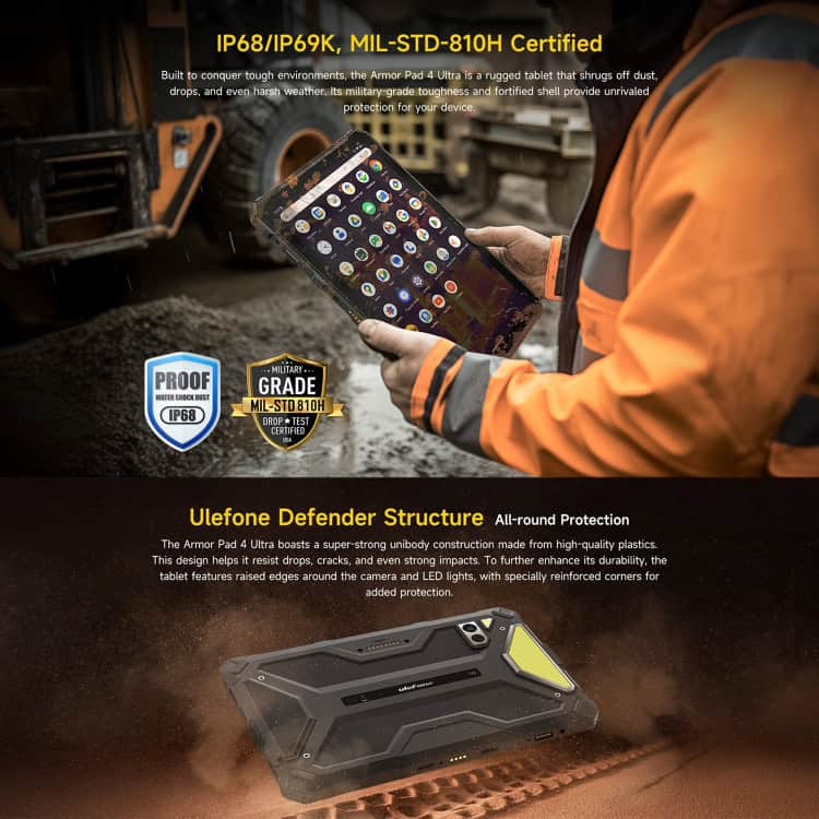 Ulefone Armor Pad 4: Ultra Thermal 10.36" Rugged Tablet, Android 14 6 Ulefone Armor Pad 4: Ultra Thermal 10.36&Quot; Rugged Tablet, Android 14 - Image 6