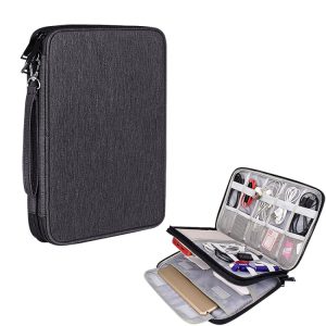 Double Layer Waterproof Storage Bag for Digital Accessories - Size L
