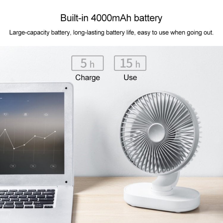 Micro USB & USB-C Rechargeable Portable Head Shaking Desktop Fan 6 Micro Usb &Amp; Usb-C Rechargeable Portable Head Shaking Desktop Fan - Image 6