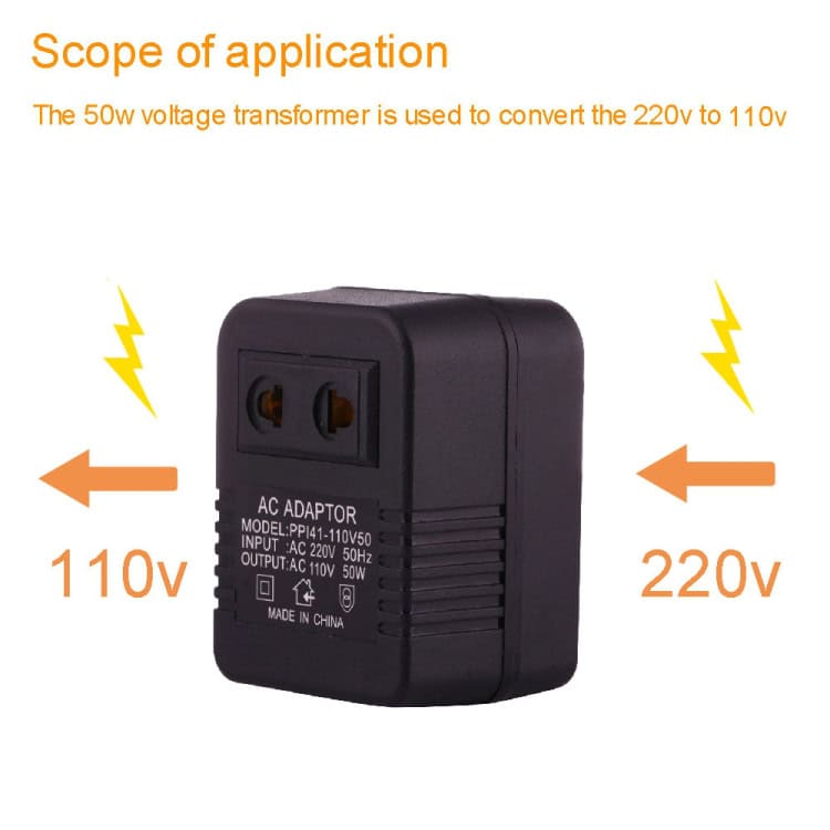 Power Adapter: 220V to 110V 50W, EU/US Plug to US, Portable & Efficient 4 Power Adapter: 220V To 110V 50W, Eu/Us Plug To Us, Portable &Amp; Efficient - Image 4
