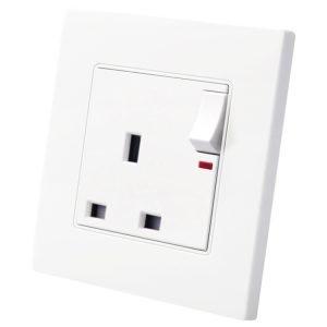 86 Type UK Plug Power Socket with Light Switch - 13A - Three Hole - Easy Control