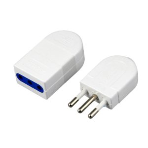 Italian Standard 3-Pin Male Plug + 3-Hole Female Socket - Detachable, Reliable