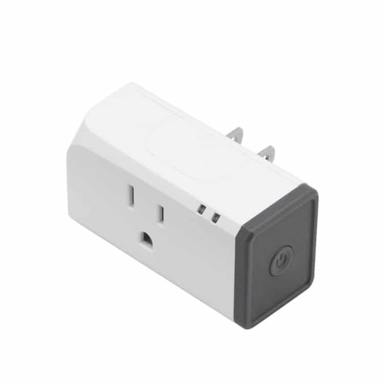 Energy Monitoring Smart Socket - Alexa/Google Home Compatible - Control Remotely 2 Smart Plug With A Power Button And Two Electrical Outlets On The Front.