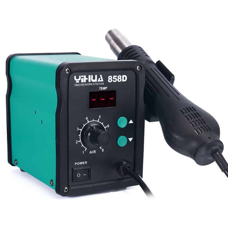 YIHUA 858D Hot Air Gun: Adjustable Temp, LED Display - Professional Crafting 2 Yihua 858D Smd Rework Station With Soldering Iron And Digital Temperature Control For Electronics Repair And Rework, Ideal For Professional And Diy Electronic Projects.