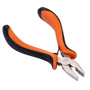 Precision pliers with orange and black ergonomic handles, ideal for electrical and jewelry work, providing enhanced grip and control for detailed tasks.
