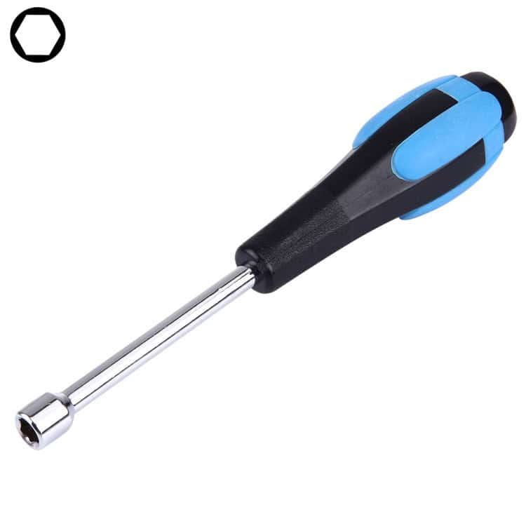 WLXY Precision 7mm Socket Head Screwdriver – Ultimate Tool for Precision Work 1 Flexible Hand Tool With A Black And Blue Handle, Ideal For Household And Diy Projects.