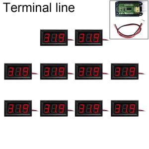 10 PCS 0.56'' 3-Terminal DC Voltage Meter with Color Display - Measure 0-100V