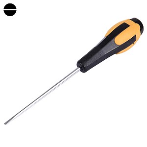 Screwdriver with yellow and black handle for repair or maintenance - Syndmart.
