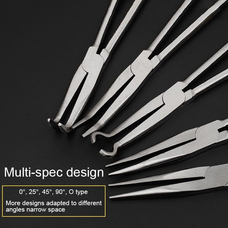 11" Multi-function 25° Bend Needle-nosed Pliers Hand Tool 4 Precision Needle Nose Pliers With Multi-Angle Design For Versatile Use In Electronics And Jewelry Making. Ideal For Tight Spaces And Detailed Work. Highly Durable And Rust-Resistant For Professional Or Diy Projects.