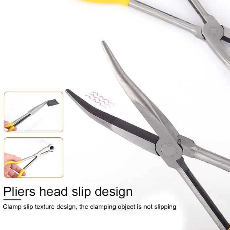 11" Multi-function 25° Bend Needle-nosed Pliers Hand Tool 5 Liquation Pliers With Slip-Resistant Head Design For Secure Grip And Precise Handling, Ideal For Electronics, Jewelry, And Detailed Work - Durable And Reliable Tool From Syndmart.