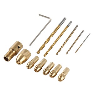 Precision drill bit set with gold-coated, industrial-grade drill bits and accessories for advanced drilling applications. Perfect for professionals and DIY projects requiring high-quality tools.