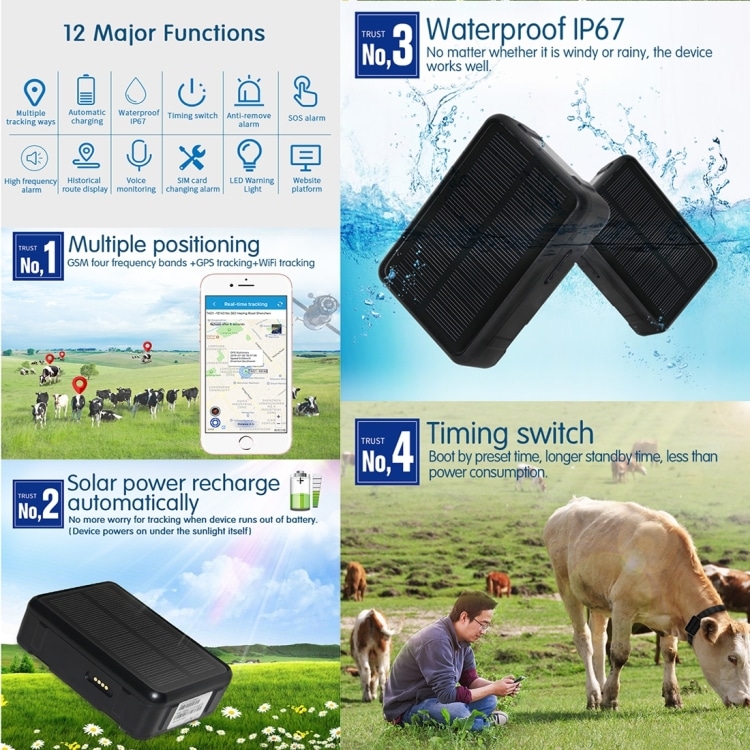 RF-V34 Solar GPS Livestock Tracker - Waterproof & Voice Monitoring 9 Rf-V34 Solar Gps Livestock Tracker - Waterproof &Amp; Voice Monitoring - Image 9