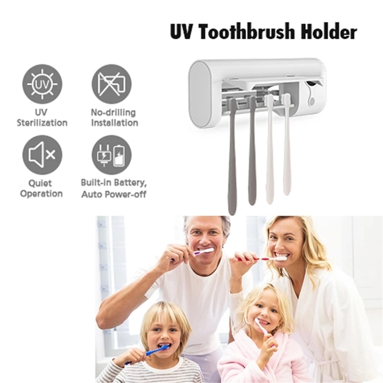 YJK086 UV Toothbrush Sterilizer - Sanitize for a Healthy Smile 5 Uv Toothbrush Holder Designed To Sterilize Toothbrushes With A Built-In Battery And No-Drill Installation.