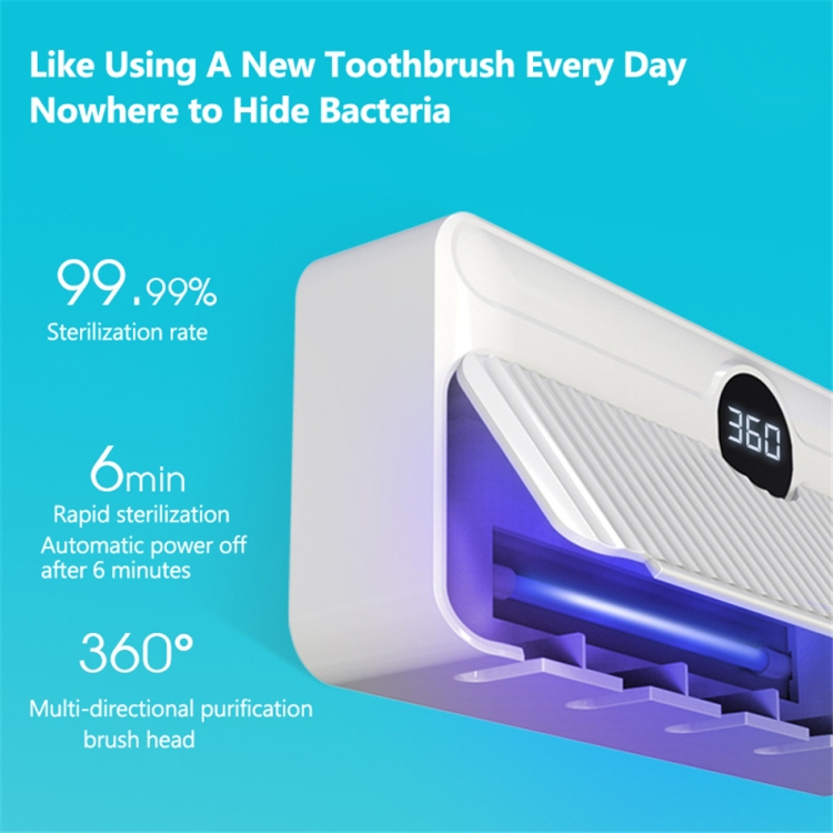 YJK086 UV Toothbrush Sterilizer - Sanitize for a Healthy Smile 7 Toothbrush Sterilizer Featuring Uv Light Technology And A Digital Display For Sterilization Rate And Time.