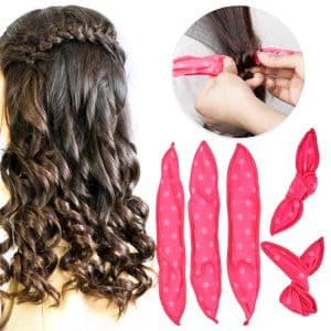 20 PCS Wave Point Hair Curlers with Cute Rabbit Ear Design - Sleep in Style!