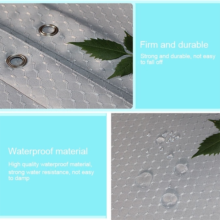 Heavy-Duty Waterproof Honeycomb Texture Shower Curtain, 180*180cm 4 Heavy-Duty Waterproof Honeycomb Texture Shower Curtain, 180*180Cm - Image 4