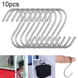 10pcs 2.5mm Stainless Steel S Hooks - Multi-functional, 5.5cm Length