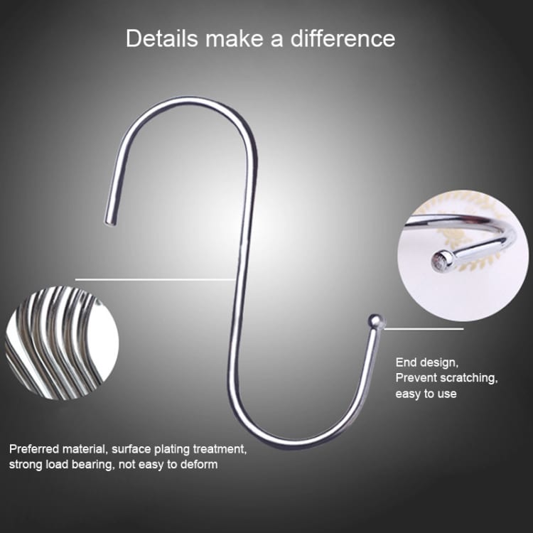 10pcs 3mm S-shaped Stainless Steel Metal Hooks, 7cm Length, Multi-functional 4 10Pcs 3Mm S-Shaped Stainless Steel Metal Hooks, 7Cm Length, Multi-Functional - Image 4