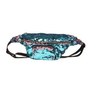 Stunning Mermaid Sequins Waist Bag - Dual Color Makeup & Phone Pouch for Ladies