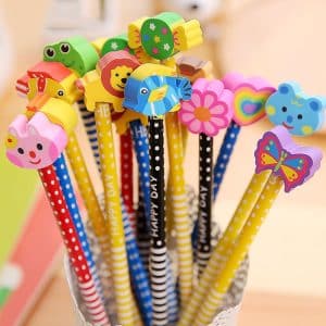 10pcs Cartoon Animals Wooden HB Pencil Set for Kids, School & Office, Random Colors