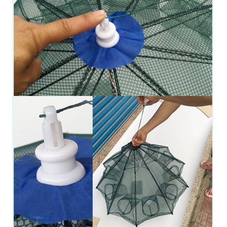 Automatic Foldable Fishing Net for Shrimp Crab Minnow Trap, 4-Hole Nylon Cast Net 4 Automatic Foldable Fishing Net For Shrimp Crab Minnow Trap, 4-Hole Nylon Cast Net - Image 4