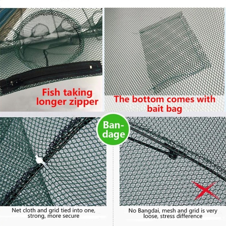 Automatic Foldable Fishing Net for Shrimp Crab Minnow Trap, 4-Hole Nylon Cast Net 5 Automatic Foldable Fishing Net For Shrimp Crab Minnow Trap, 4-Hole Nylon Cast Net - Image 5