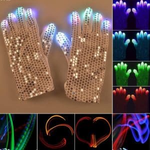 Sequins LED Flash Gloves - Party & Dance Supplies for Festivals: Halloween, Christmas