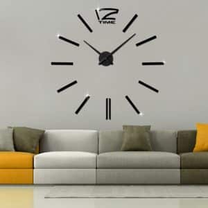 39" Modern Frameless 3D Mirror Wall Clock - Home & Office Decor