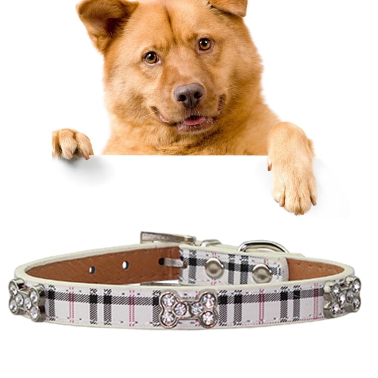 Stylish Small Bone Designs PU Leather Dog Collar - 1.5 * 37cm, Fashionable Pet Accessory 1 Stylish Small Bone Designs Pu Leather Dog Collar - 1.5 * 37Cm, Fashionable Pet Accessory