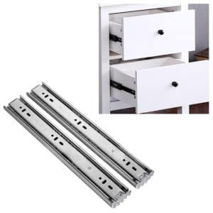 10" 3-Section Stainless Steel Drawer Slides, 25cm Ball Slide Rail - Quiet