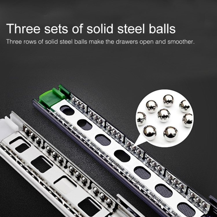 16" 3-Section Stainless Steel Drawer Slides, Ball Slide Rail, Length: 40cm 5 16&Quot; 3-Section Stainless Steel Drawer Slides, Ball Slide Rail, Length: 40Cm - Image 5