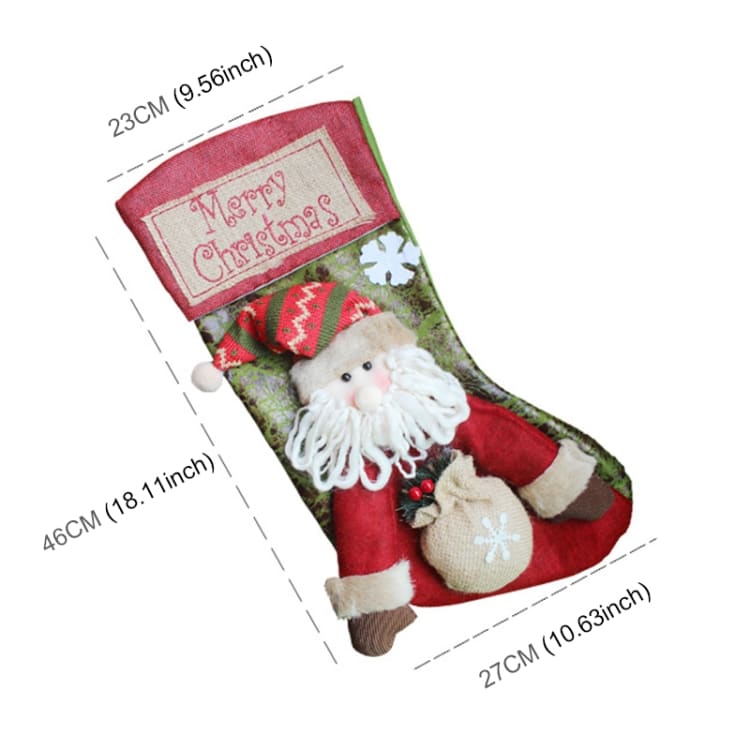 Sparkly Merry Christmas Big Stocking Gift Bag Pendant - Festive Ornament Decoration 4 Sparkly Merry Christmas Big Stocking Gift Bag Pendant - Festive Ornament Decoration - Image 4