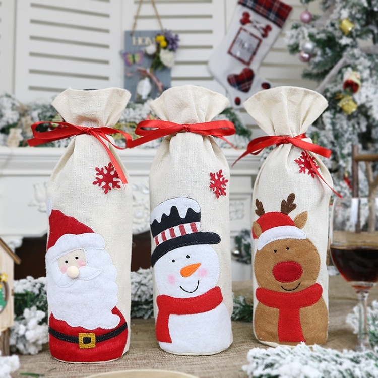 2 PCS Snowman Wine Bottle Bag - Festive Christmas Decoration 4 2 Pcs Snowman Wine Bottle Bag - Festive Christmas Decoration - Image 4