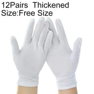 12 Pairs Thickened Pure Cotton Working Gloves, Free Size