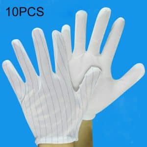 10 Pairs Striped Free Size Anti-static Dispensing Gloves