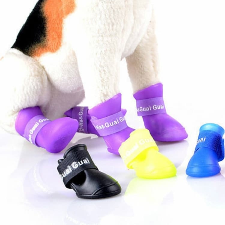 Stylish Waterproof Dog Shoes, Candy Color Rain Boots, Rubber - Size M 5 Stylish Waterproof Dog Shoes, Candy Color Rain Boots, Rubber - Size M - Image 5