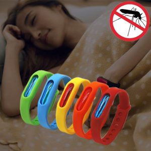 5-Piece Bugs Away Anti-Mosquito Silicone Bracelet Set for Kids & Adults - 23cm