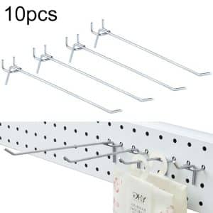 10-Piece Supermarket Pegboard Slat Wall Hook Set, 20cm Length, 2.5cm Hole Pitch