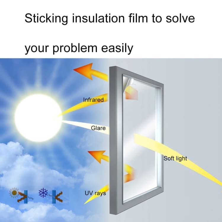 90cm x 1m UV Reflective One Way Privacy Glass Window Film Sticker 3 90Cm X 1M Uv Reflective One Way Privacy Glass Window Film Sticker - Image 3