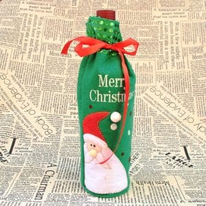 Santa Claus Christmas Dinner Table Decoration Champagne Wine Bottle Bag