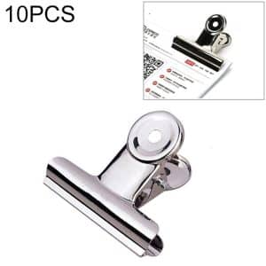 10pcs 50mm Silver Stainless Steel Round Clip for Notes & Papers - Office Essential