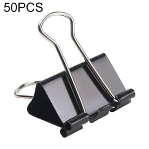 50PCS 32mm Black Metal Paper Clips - Office Essential for Organization